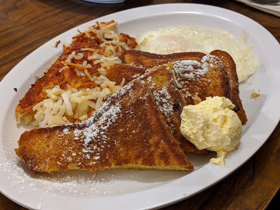One Egg and French Toast with Bacon